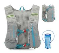 TRIWONDER Sac à Dos 5L Gilet Hydratation Trail Running Léger pour Randonnée Course à Pied Marathon Vélo Homme Femme (Gris avec Sac à Eau de 2L, Taille Unique)