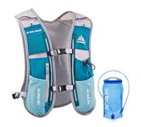 TRIWONDER Sac à Dos Hydratation Running 5L Gilet de Course à Pied pour Homme Femme Marathoner Trail Randonnée Cyclisme (Bleu Clair - avec Sac à Eau (1,5L), Taille Unique)