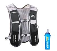 TRIWONDER Sac à Dos Hydratation Running 5L Gilet de Course à Pied pour Homme Femme Marathoner Trail Randonnée Cyclisme (Noir - avec Bouteille d'eau Souple (500ml), Taille Unique)