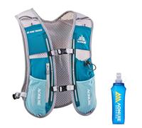 TRIWONDER Sac à Dos Hydratation Running 5L Gilet de Course à Pied pour Homme Femme Marathoner Trail Randonnée Cyclisme (Bleu Clair - avec Bouteille d'eau Souple (500ml), Taille Unique)