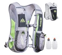 TRIWONDER Sac Trail 5,5L Gilet d'Hydratation Sac à Dos Hydratation Léger pour Marathon Randonnée VTT Course Running Homme Femme (Gris - avec 2 Bouteilles d'eau (250ml))