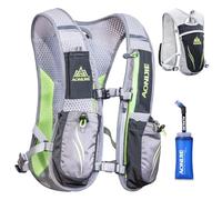 TRIWONDER Sac Trail 5,5L Gilet d'Hydratation Sac à Dos Hydratation Léger pour Marathon Randonnée VTT Course Running Homme Femme (Gris - avec Bouteille d'eau Souple (350ml))