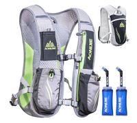 TRIWONDER Sac Trail 5,5L Gilet d'Hydratation Sac à Dos Hydratation Léger pour Marathon Randonnée VTT Course Running Homme Femme (Gris - avec 2 Bouteilles d'eau Souple (350ml))