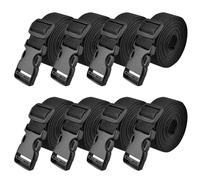 TRIWONDER Sangle à Boucle Rapide 25 mm 38 mm Sangle Valise Voyage Sangle d'Arrimage Sangle à Cliquet Courroie de Serrage pour Bagage Fixation (1 m, Noir - 25mm - 8 Pièces)