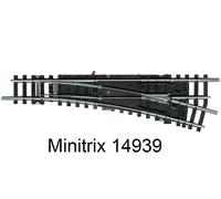 (N) Voie Minitrix T14939 Aiguillage, à droite 112.6 mm