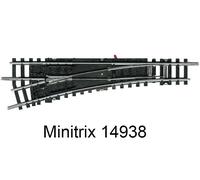 Minitrix / Trix N 14938 - Aiguillage Gauche, 112,6 Mm, 15° (1 Pièce En OVP) Neuf