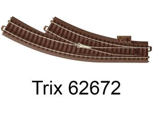 TRIX Aiguillage courbe à droite R1 360mm 30 degrés Voie C - HO - Trix 62672