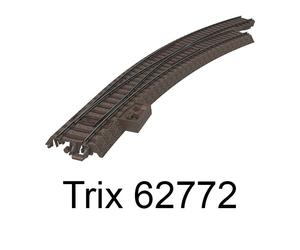 TRIX Aiguillage courbe long à droite R3 515mm 30 degrés Voie C - HO - Trix 62772