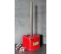 TRIX ECO Brosse de Wc Ensemble Rouge / Red. Dreieck-Design. En Bambushäcksel