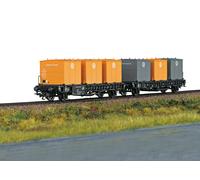 Trix H0 24162 - Wagon De Transport De Conteneurs Laabs, Ép. IV Neuf