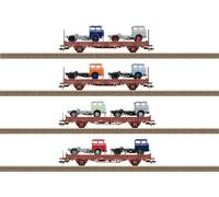 Trix H0 24190 Set De Wagons Porte-Véhicules DR/DDR Ép. IV Neuf