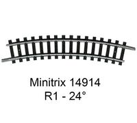 Trix Modellbahnen Voie Minitrix T14914 (N) Rail courbe 24° 194,6 mm 10 pc(s)