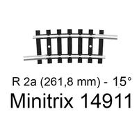 TRIX Rail courbe R2a (261,8 mm) - 15° Minitrix - Trix 14911
