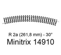 14910 (N) Voie Minitrix Rail courbe 30 ° 261.8 mm 10 pc(s)