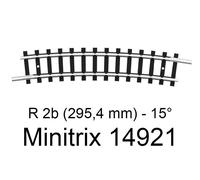 14921 (N) Voie Minitrix Rail courbe 15 ° 295.4 mm 10 pc(s)