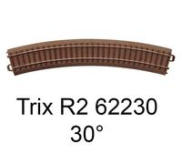 TRIX Rail courbe voie C rayon R2 30 degrés HO - Trix 62230