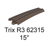 Trix Modellbahnen Voie courbe 62315 R3 515 mm 15° HO Neuf