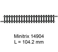 Trix Modellbahnen Rail droit Minitrix T14904 (N) 104,2 mm 10 pièces