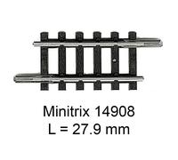 Trix Modellbahnen Voie droite Minitrix T14908 (N) 27,9 mm Lot de 10