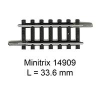 Minitrix Rails droits N 14909 – 33,6 mm – Lot de 10 – Neuf