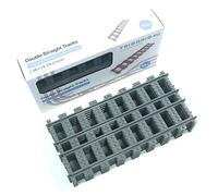 Trixbrix 2,56 m Rails Droits Doubles 10 pcs - Compatible avec Lego City | Compatible avec Lego City Train : 60197, 60198, 60205, 60238, 60336, 60337, 10277, 60051, 60052, 60098, 60423 · Made in EU