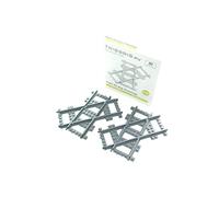 Trixbrix Croisement 45° Droit 2 pcs - Compatible avec Les Trains Lego City | Compatible avec Lego City Train : 60197, 60198, 60205, 60238, 60336, 60337, 10277, 60051, 60052, 60098, 60423 · Made in EU