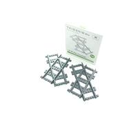 Trixbrix Croisement 45° Gauche 2 pcs - Compatible avec Les Trains Lego City | Compatible avec Lego City Train : 60197, 60198, 60205, 60238, 60336, 60337, 10277, 60051, 60052, 60098, 60423 · Made in EU