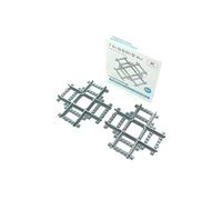 Trixbrix Croisement 90° Long 2 pcs - Compatible avec Les Trains Lego City | Compatible avec Lego City Train : 60197, 60198, 60205, 60238, 60336, 60337, 10277, 60051, 60052, 60098, 60423 · Made in EU
