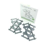 Trixbrix.eu gauche 45 deg. Crossings compatible avec Lego City Train Set 60197 60198 10277 60205 60238 60337