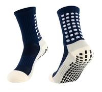 TRIXES 2 paires de chaussettes de sport antidérapantes, bleu marine, chaussettes à stabilité améliorée pour le yoga, le Pilates et plus encore
