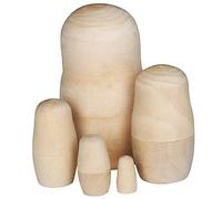 TRIXES 5 Poupées Gigognes en Bois Bricolage Artisanat Créatif Vierges Non Peintes