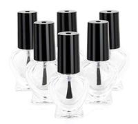 TRIXES 6 Flacons Vides de Vernis à Ongles en Forme de Cœur