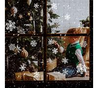 TRIXES 60PC autocollants de fenêtre de flocon de neige - Autocollants réutilisables Flocons de neige de Noël blancs - Autocollants de flocon de neige - Décorations de Noël pour les enfants