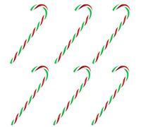 TRIXES 6X 15cm Twisted Cannes de Sucrerie Arbre de Noël Décoration Plastique Rouge Vert & Blanc