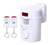 TRIXES Alarme de détection de Mouvement sans Fil pour abri de Jardin - Sécurité à Domicile - Alimenté par Batterie - pour garages d'été, caravanes - Système d'alarme - avec 2 x télécommande