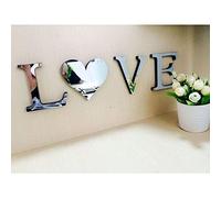 Trixes Autocollant mural 3D effet miroir Motif Love