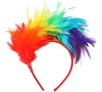TRIXES Bandeau à plumes arc-en-ciel - Taille unique - Accessoire de déguisement multicolore - Parfait pour la fierté et le carnaval LGBTQIA2s+