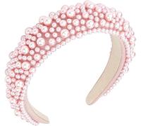 TRIXES Bandeau perlé rose - Accessoire de mode pour femmes - Perle perlée