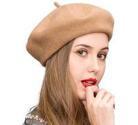 TRIXES Béret Camel - Style français classique - Laine pour la chaleur hivernale - Accessoire de mode idéal pour déguisement