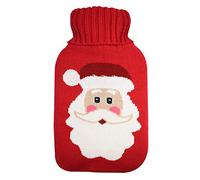 TRIXES Cache-Bouillotte tricotée - Isolant tricoté Rouge de Noel- Hiver- Couvercle pour cadeaux de Noel seulement- Bouillotte non-incluse