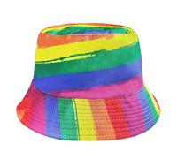 TRIXES Chapeau Bob Réversible Arc-en-Ciel, Rayé Multicolore Pride | Design réversible à rayures arc-en-ciel, chapeau léger protection soleil pour festivals, Pride & quotidien
