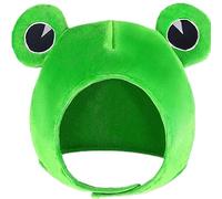 TRIXES Chapeau Grenouille avec Grands Yeux Fantaisie - Costume Fantaisie - Bandeau Crochet et Boucle en Peluche - Accessoires de Costume
