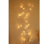 TRIXES Chemin de Table Lumineux en brindille Blanche de 1,8 m - Guirlande intérieure avec minuterie - Décoration Lumineuse de Noël