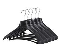 TRIXES Cintres Larges Pantalons Costumes Manteaux Vestes en Plastique Noir - Lot de 5