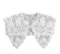 TRIXES Collier en Dentelle Ivoire - Collier Floral - Collier détachable Accessoire d'applique brodé - Accessoire de déguisement Halloween