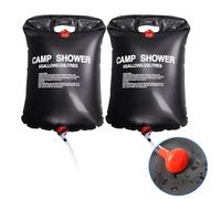 TRIXES Douche Solaire Camping 20L x2 - Portable avec Tuyau & Pommeau - Camping & Voyage