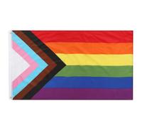 TRIXES Drapeau arc-en-ciel Progress - LGBTQ+ Pride Drapeaux - Décorations extérieures et intérieures pour la maison, le jardin, un festival, une fête et des événements fierté - Lesbian Gay 1,5 x 0,9 m