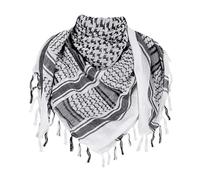 TRIXES Écharpe Shemagh en noir et blanc, style désert, Kufiyeh, Keffiyeh, ghutrah, Hattah, 100 % coton, convient pour le paintball, les jeux de rôle, l'attaque de dunes, taille normale, Noir , XL