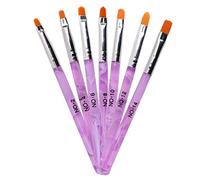 TRIXES Ensemble de 7 Pinceaux Gel UV Acrylique décoration d'Ongles Extrémités Création Art Crayon Design Bord Arrondi
