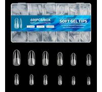 TRIXES Extensions d'ongles en gel extra longues - Forme ovale - Transparent - 12 tailles - Idéal pour salon ou usage domestique